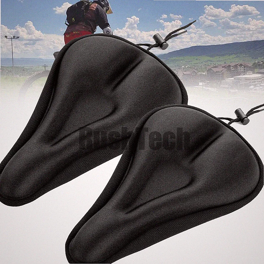2-Pack Bike Seat Cover Comfort Cushion Cover Soft Padded Mountain Bicycle Saddle