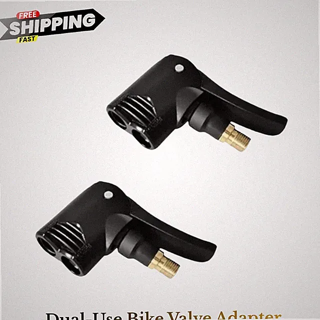 2Pcs Dual-Use Bike Valve Adapter - Presta Valve Pump Connector Head For