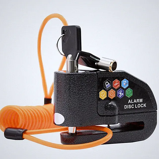 Alarm Disc Lock Set, Brake Lock, Anti-Theft Waterproof 110 dB 7mm 1pcs Black