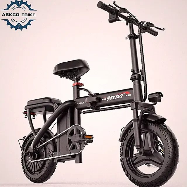 ASKGO Lightweight Folding Ebike 1500W 48V 22MPH 14" Electric bike for Adults