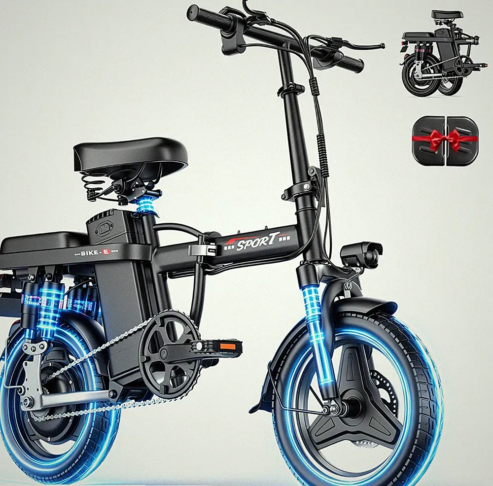 ASKGO Lightweight Folding Ebike 1500W 48V 25MPH 14" Electric bike for Adults