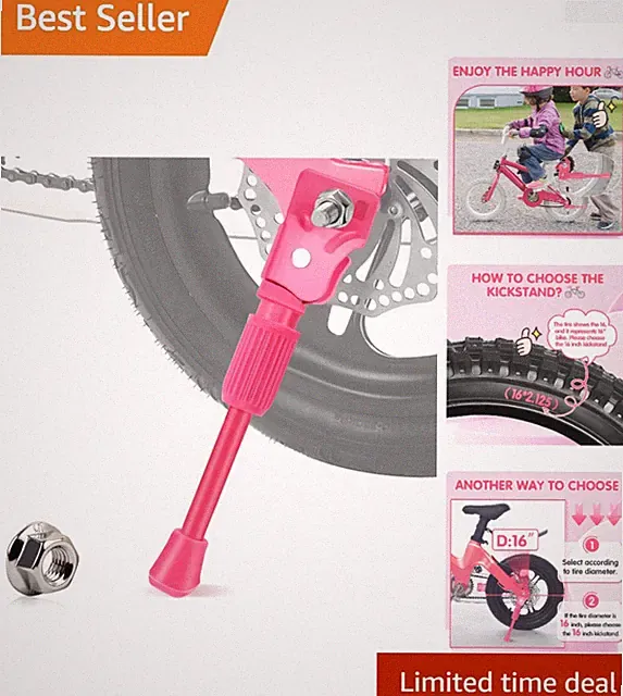 Durable Lightweight Kickstand for Kids Bikes – Anti-Slip & Non-Adjustable