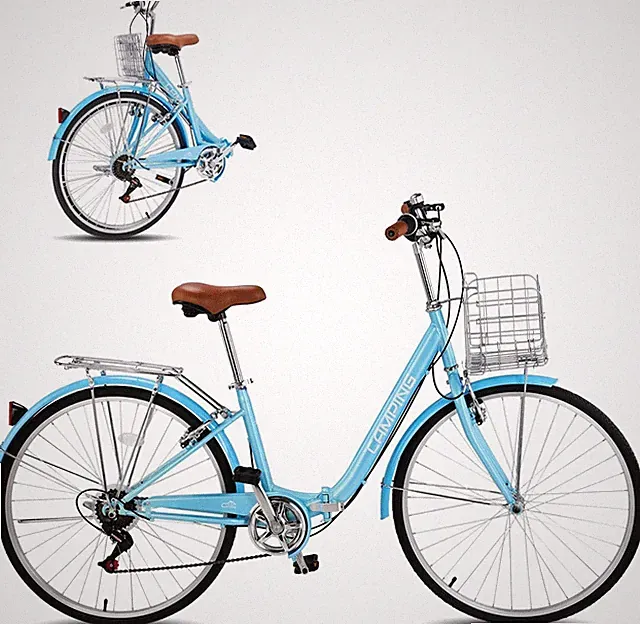 Foldable Beach Cruiser Bike, 26" Folding Adult Women's Bike