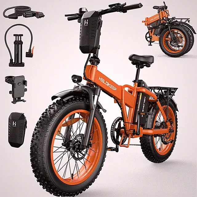 Helokeep 1500W Peak E-Folding bike 48V 25Ah ebike 20"Fat Tire for Adults Bicycle