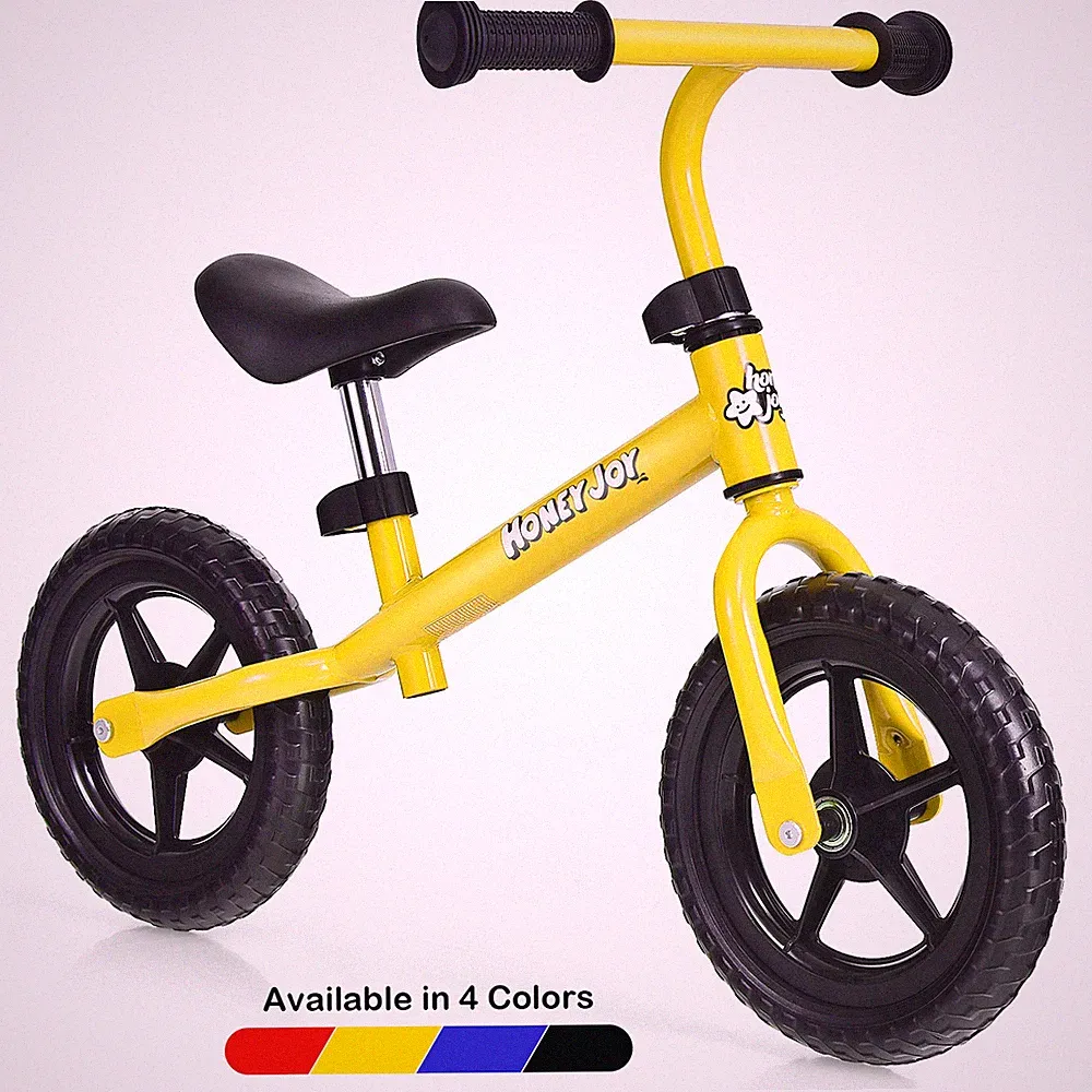 Kids Balance Bike No Pedal Training Bicycle w/Adjustable Handlebar & Seat Yellow