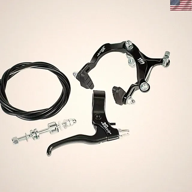 Lightweight Aluminum Sidepull Caliper Brake Set with Lever & Cable for Bikes