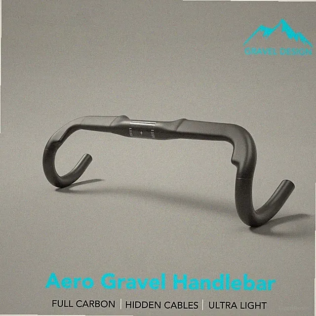 Lightweight Carbon Fiber Aero Gravel Bike Handlebar 79mm Reach 125mm Drop