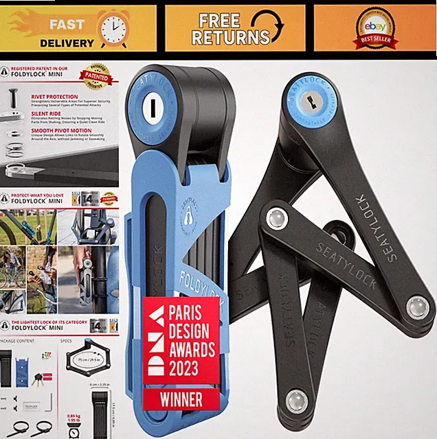 Lightweight Mini Folding Bike Lock - Heavy Duty Anti-Theft Guard for Scooters &
