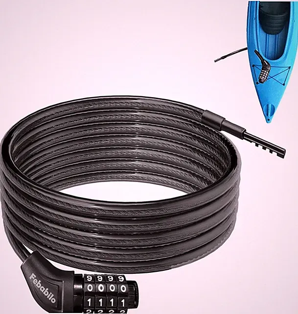 Long Cable Lock, Extra Long Straight Bike Lock (5Ft to 25Ft) with Resettable Com