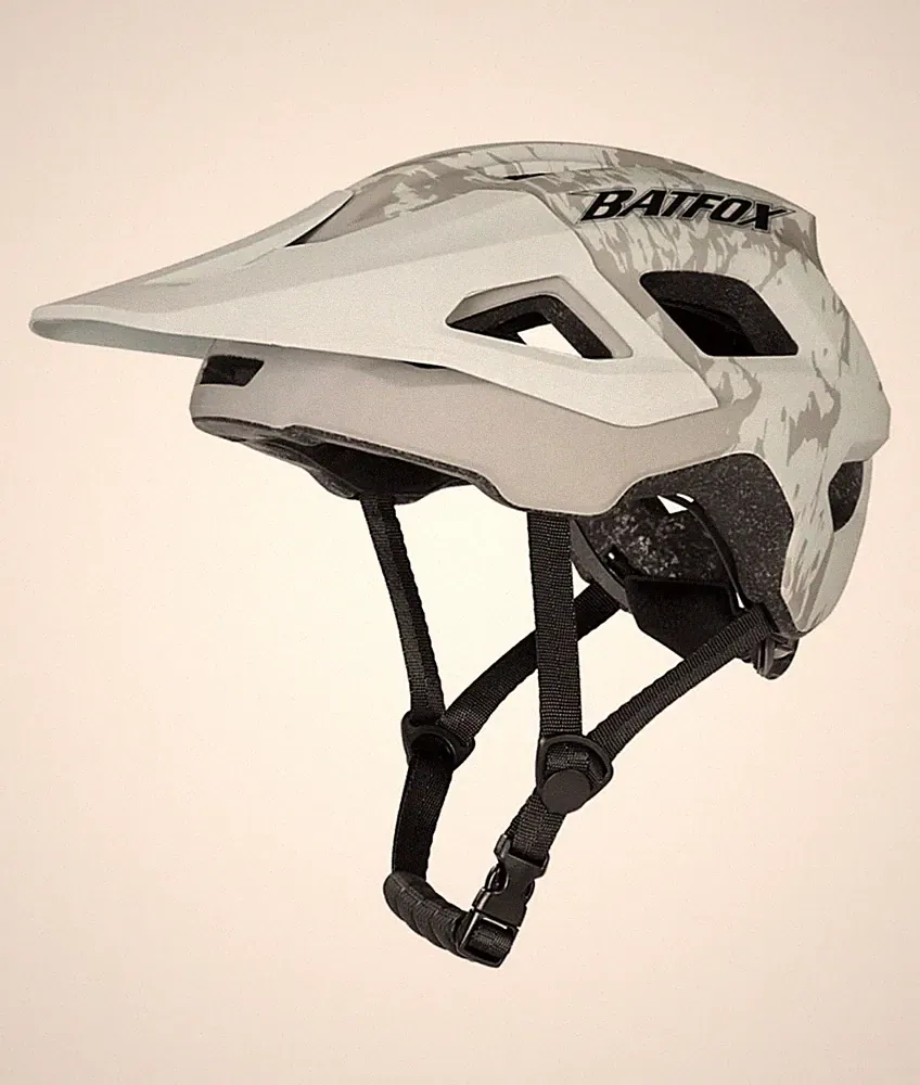 New Other Bat Fox Size M Adjustable Lightweight Bicycle Helmet, White/Camo