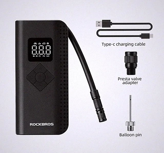 ROCKBROS Car Motorcycle Electric Air Pump Tire Inflator Portable Digital 150PSI