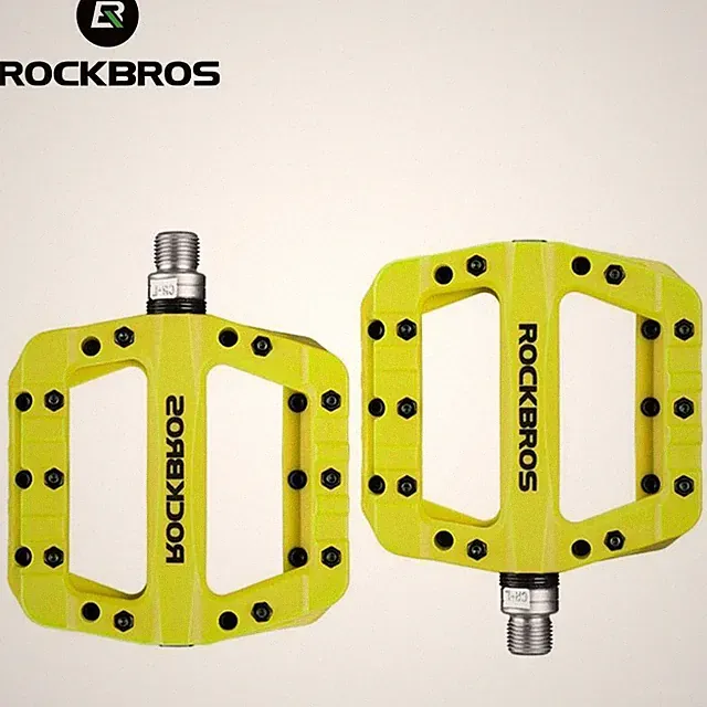 ROCKBROS MTB Road Bike Nylon Pedals Lightweight Widen 9/16" DU Bearing Pedals