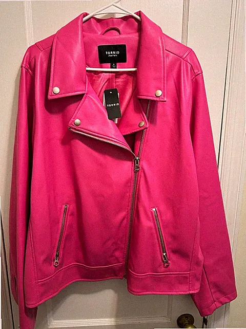 Torrid: Pink Leather Jacket 4X Plus Size