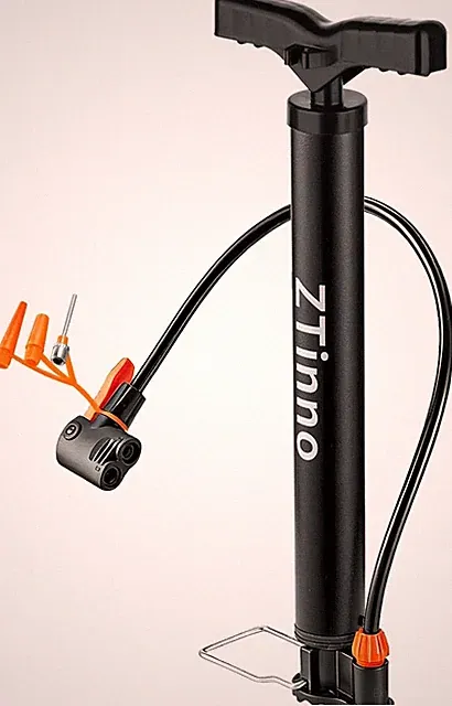 Versatile Manual Bike Air Pump - Dual Presta & Schrader Valves with Needles