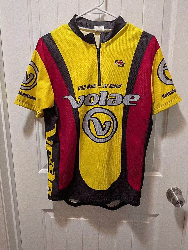 Volae Recumbent Yellow Mesh Athletic Bicycle Jersey Shirt Men’s L Hidden Bay