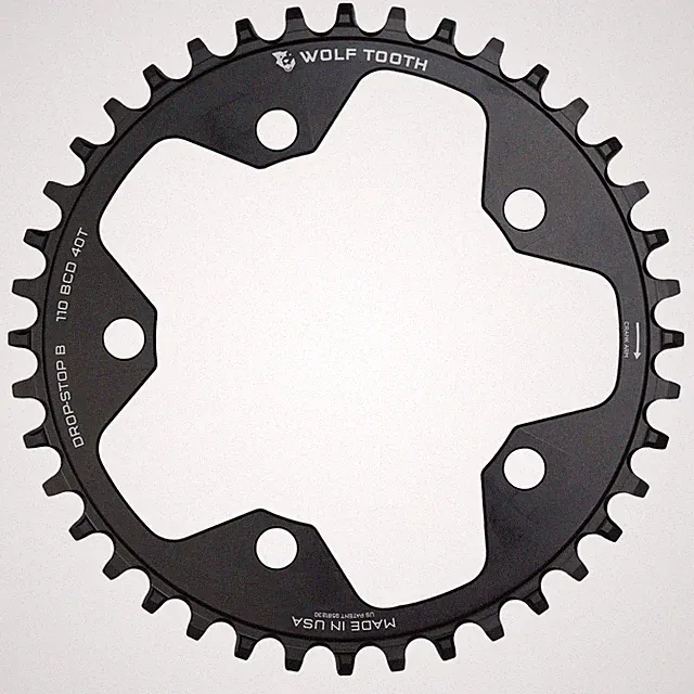 Wolf Tooth Chainring 40t 110 BCD 5-Bolt 10/11/12-Speed Alloy Cyclocross & Road